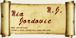 Mia Jordović vizit kartica